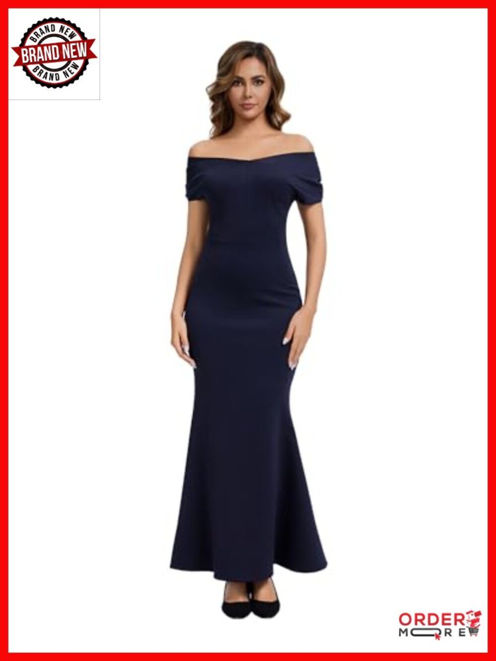 Off Shoulder Formal Prom Gown Fitted Mermaid Long Dress for Wedding